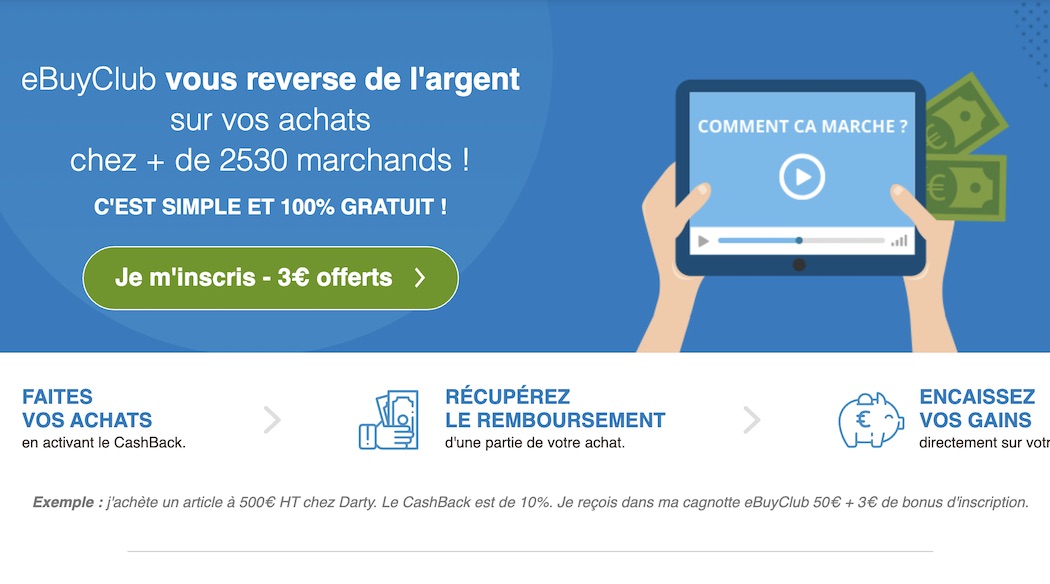 Ebuyclub: Meilleur site de cashback 2019 ?